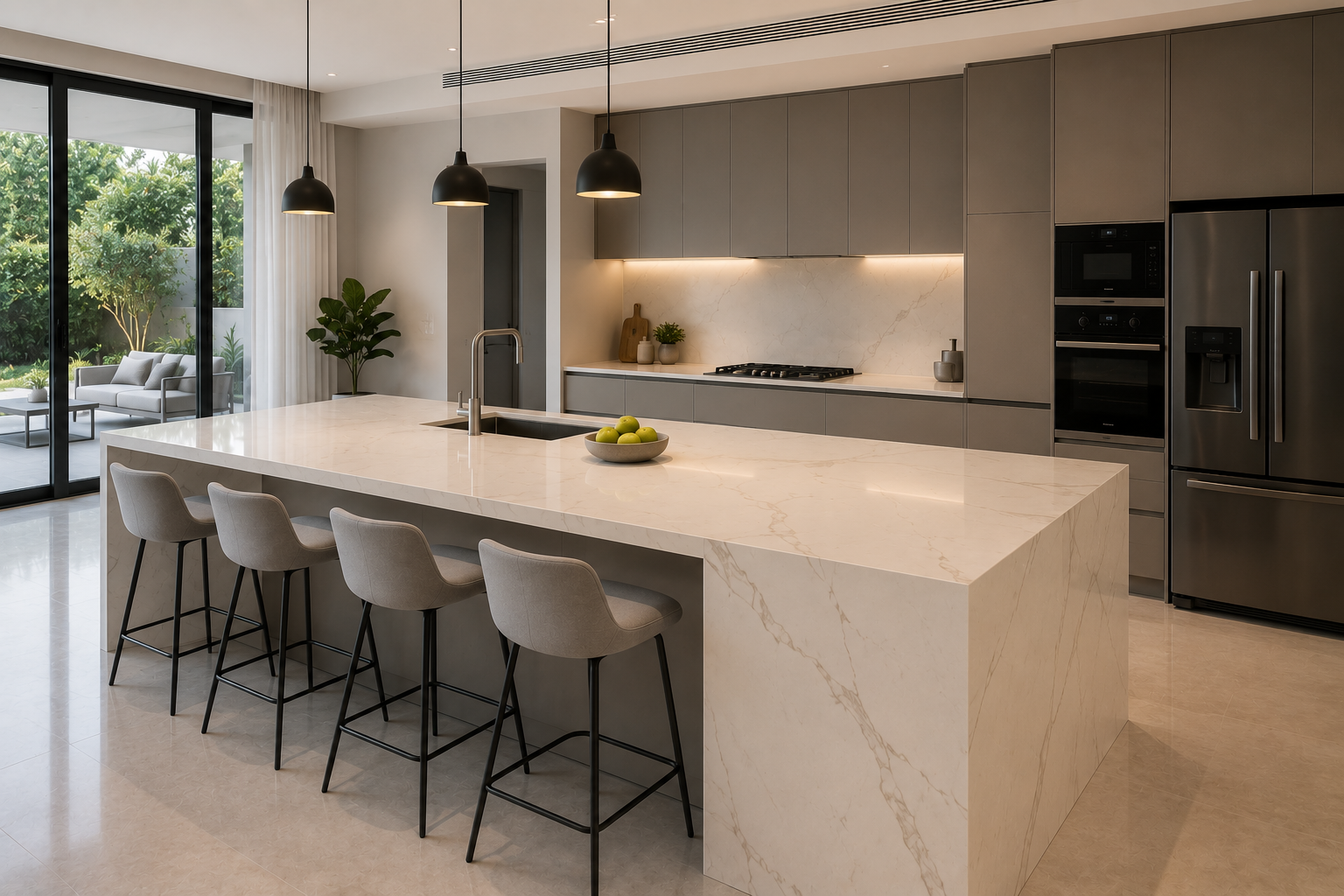 How to Match Your Kitchen Countertop with Cabinet Colours 4 Contemporary Kitchen Featuring Quartz Countertops