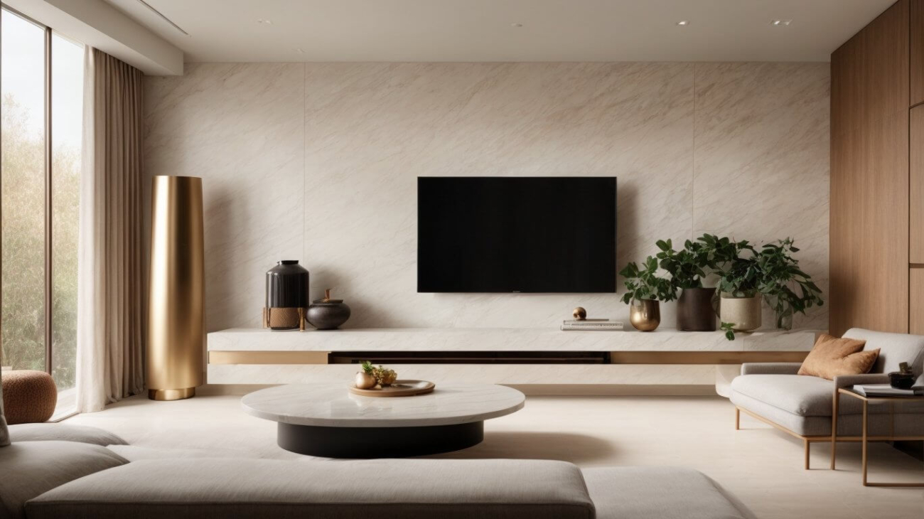 Create a Modern and Sleek Look with a Quartz Stone TV Wall Renovation