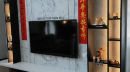 Living Room Marble Wall - TV Console