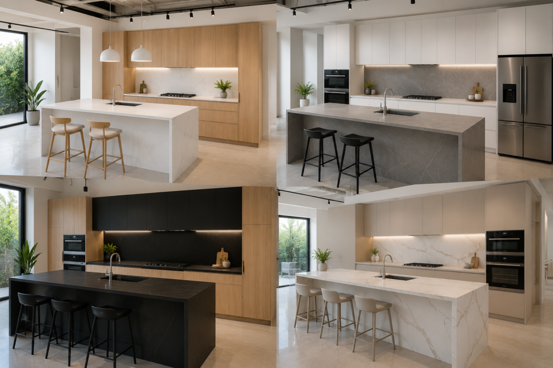 Kitchen countertop and cabinet colour matching ideas