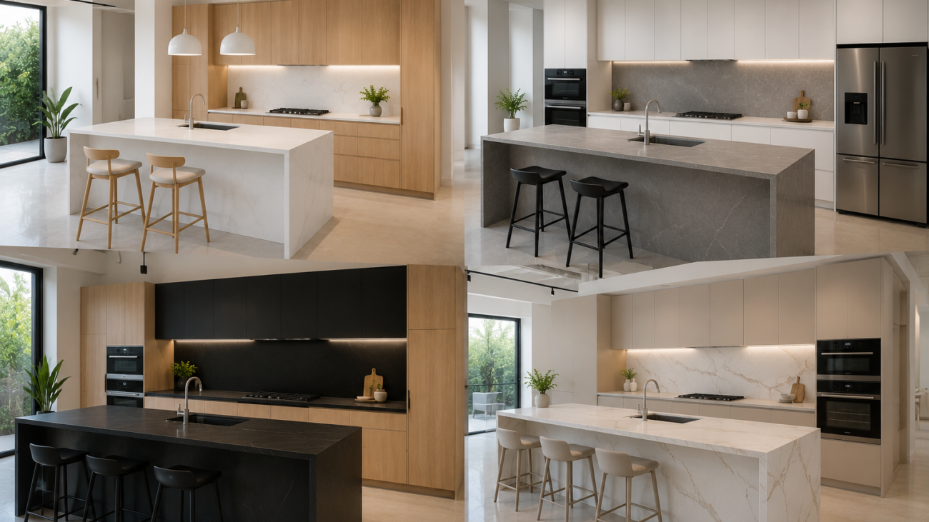 Kitchen countertop and cabinet colour matching ideas