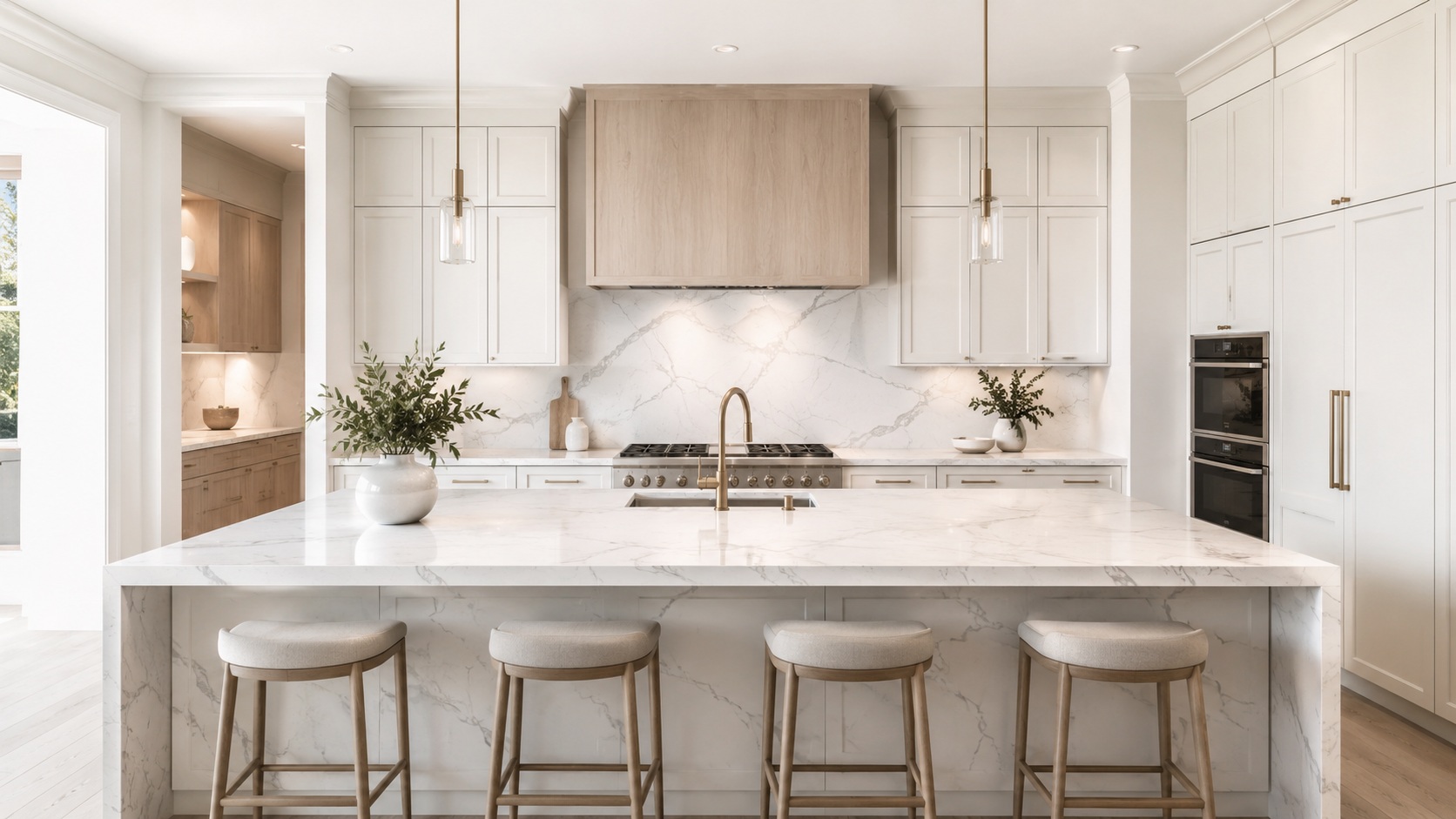 Can You Repair Quartz Countertop Damage? Here's What You Should Know 2 Luxurious modern kitchen with pristine quartz island for Repair Quartz Countertop article