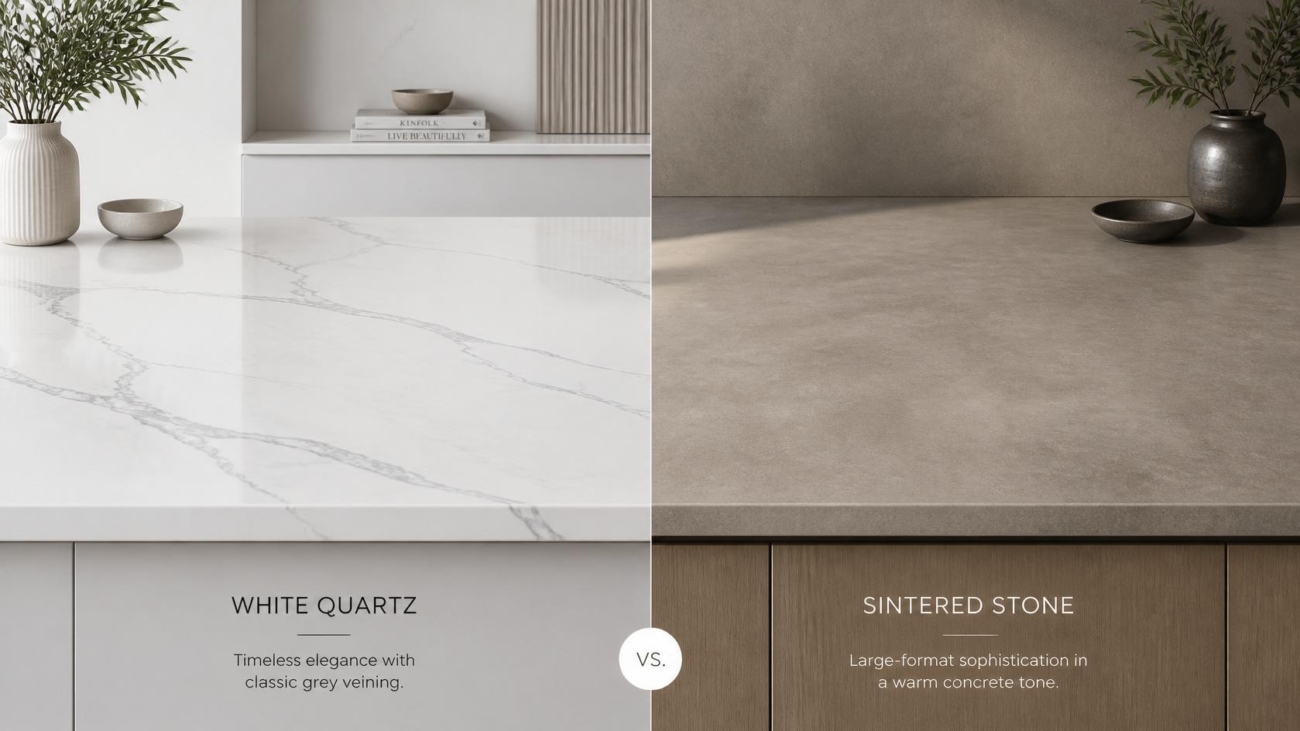 Quartz vs Sintered Stone countertop comparison