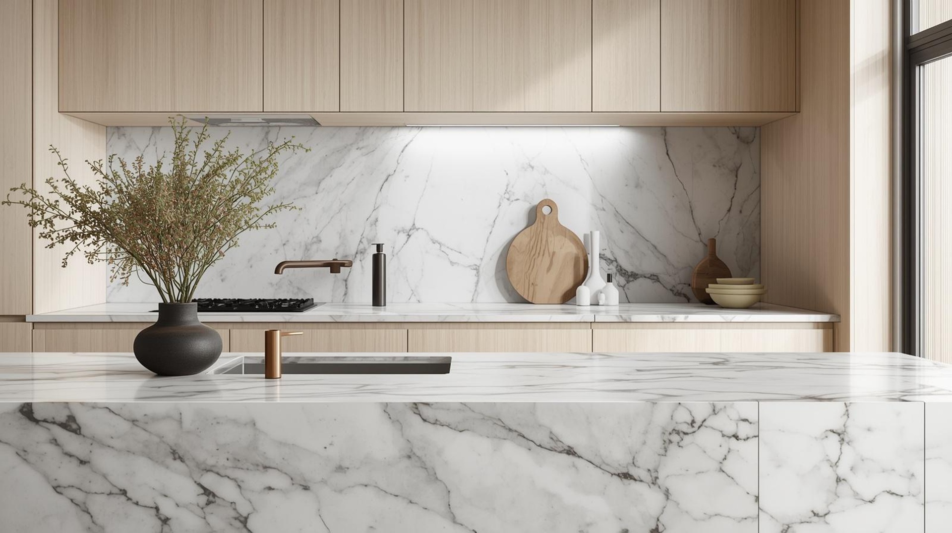 Stylish kitchen Quartz countertops