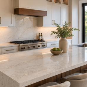 Warm completed kitchen renovation with elegant countertops for a Countertop Installation Guide