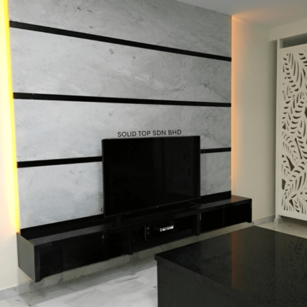 White Carara + Black Galaxy Emerald East Rawang