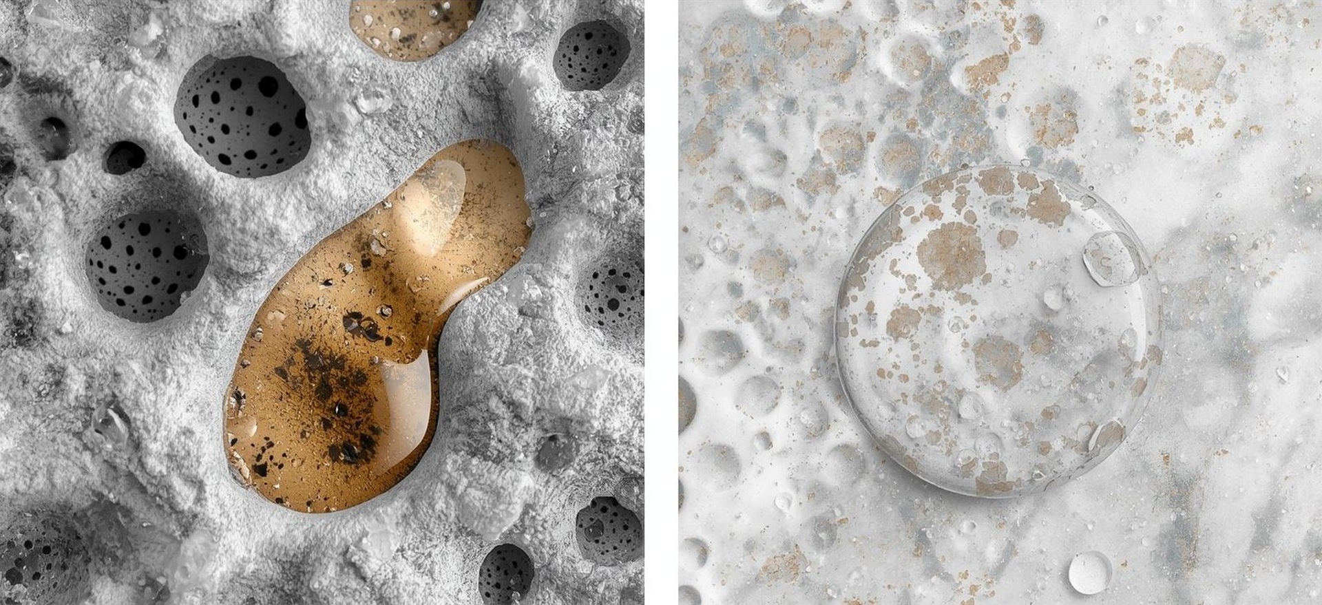 material structure comparison porous vs dense surface
