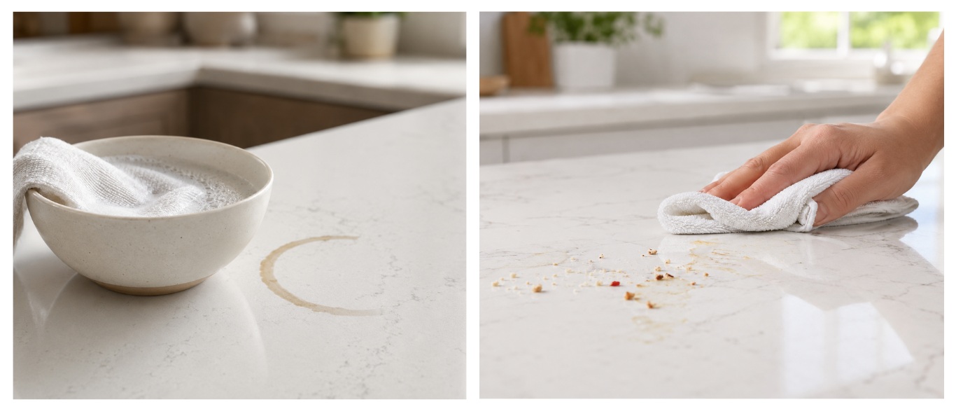 How to Remove Stains Quartz Countertop Surfaces Safely 1 remove stains from quartz